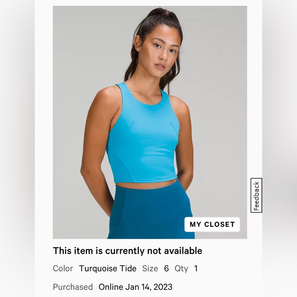 Invigorate Training Tank
Top
Colour Turquoise Tide
Size 6
Quantity 1